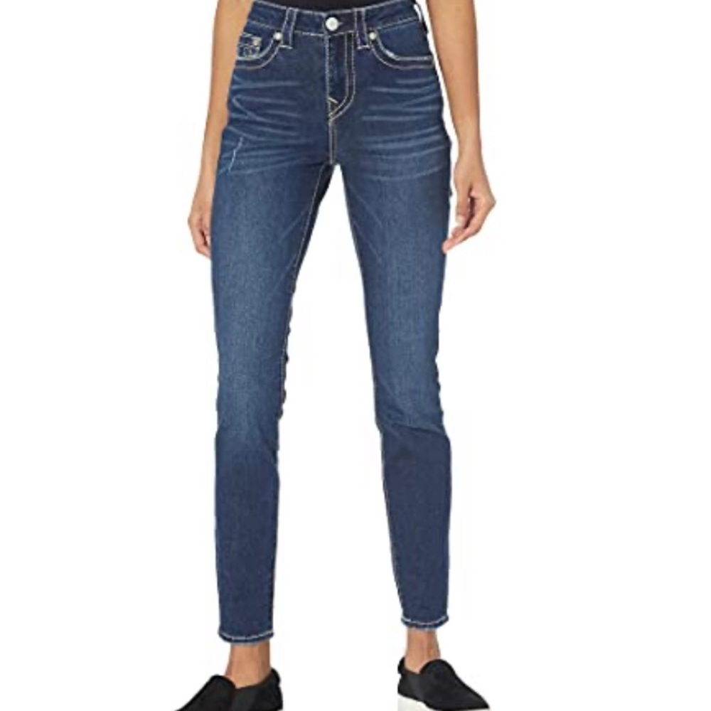 True Religion Women's Halle Big T Mid Rise Super Skinny Fit Jean Sz 25